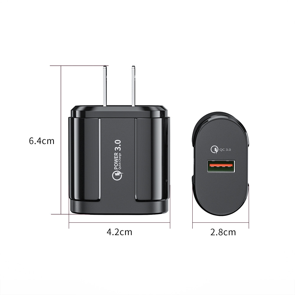 1-Port QC3.0 Wall Fast Charging 18W USB Charger - Image 2