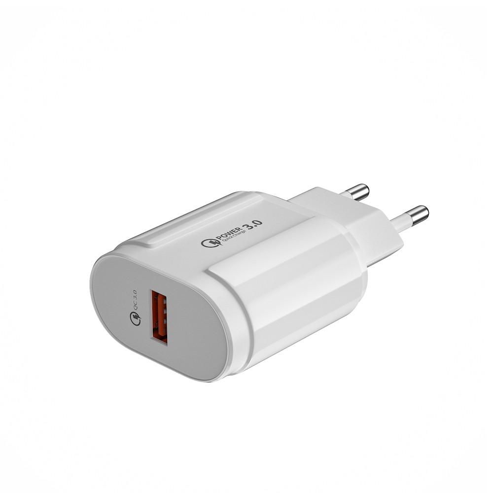 1-Port QC3.0 Wall Fast Charging 18W USB Charger - Image 3