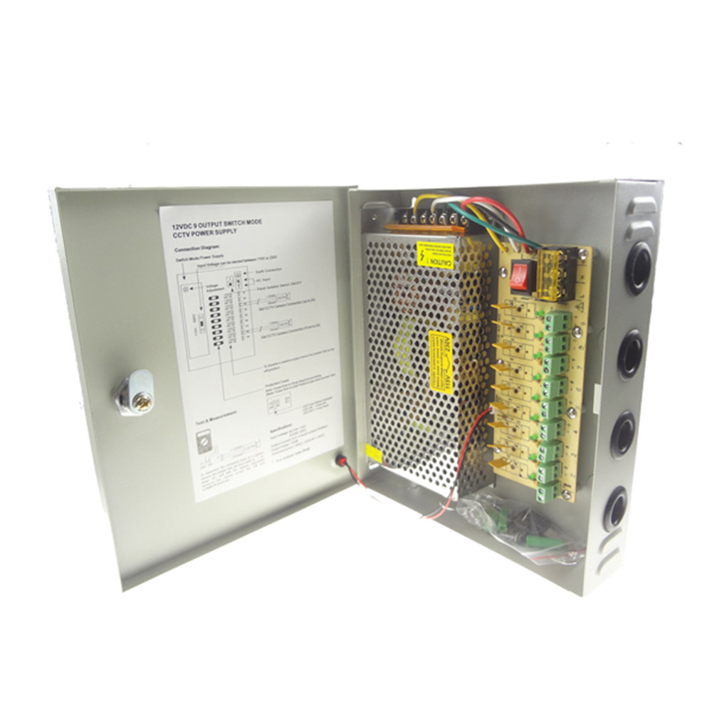 12V 15A 180W 9Channel CCTV Power Supply Box - Image 4