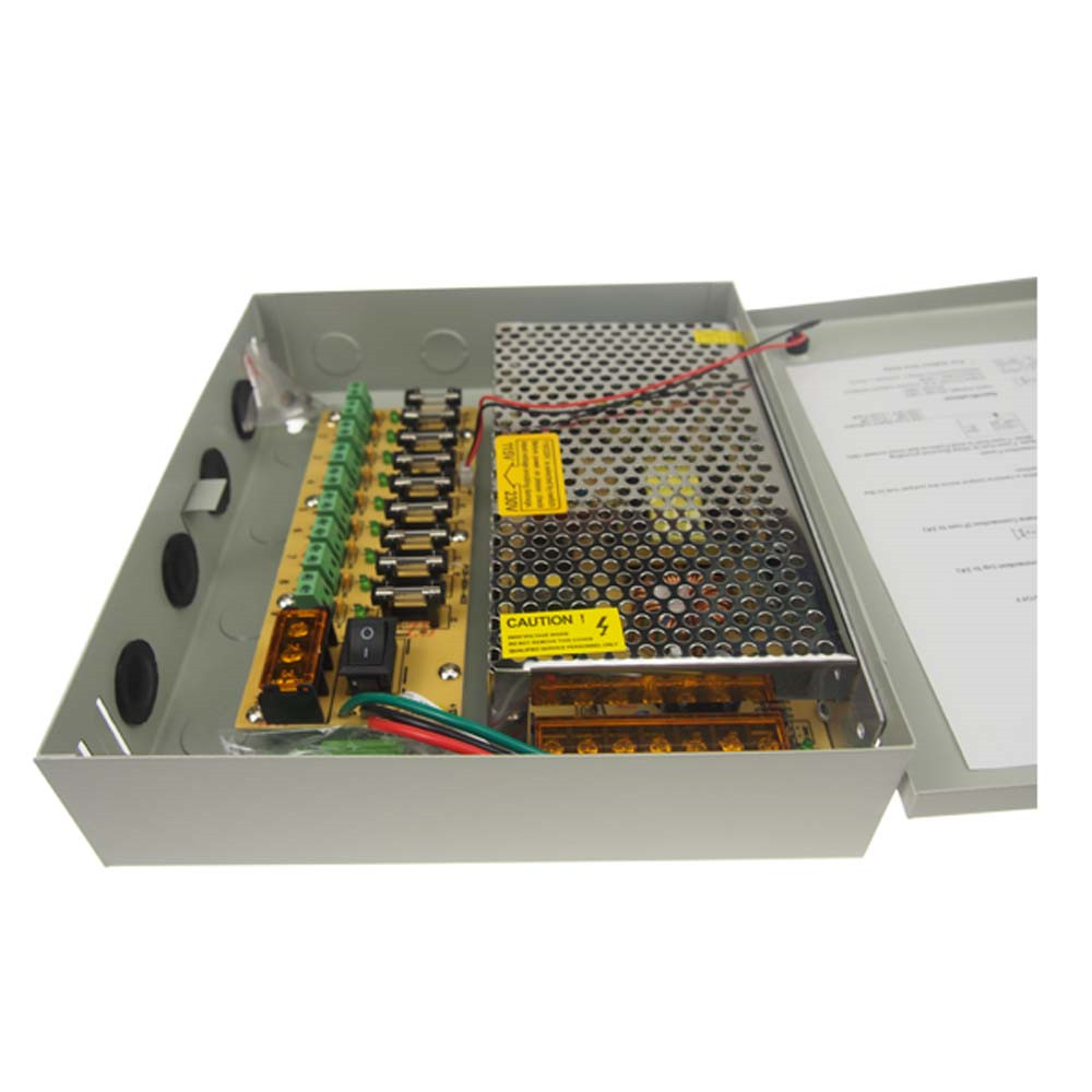 12v 10a 9 channel cctv power supply box - Image 2