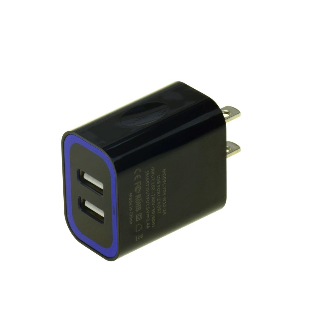 12w Usb phone Charger Black Usb wall Adapter - Image 2