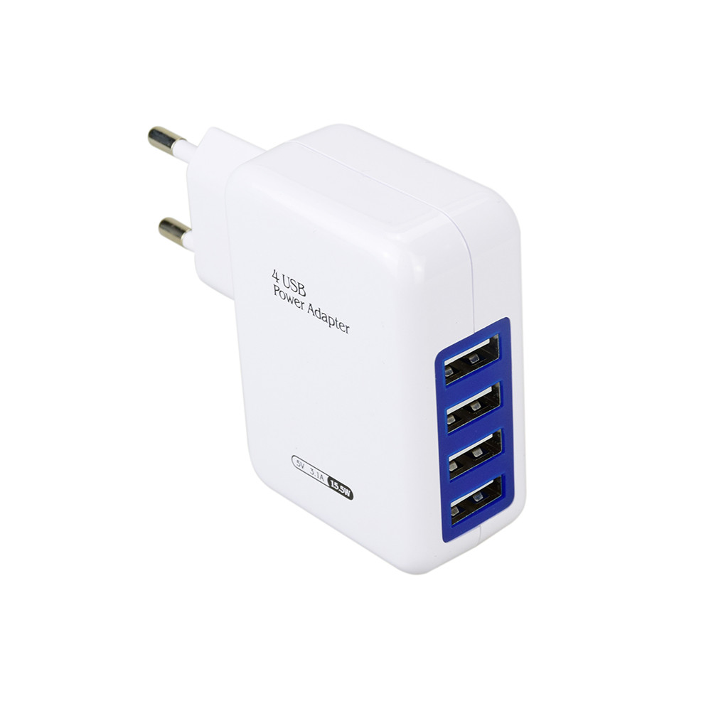 15.5W 4-Port Multi USB Wall Phone Charger White - Image 4