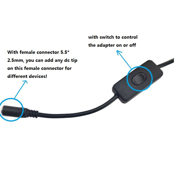 24V 5A AC/DC Power Adapter With switch - Image 2