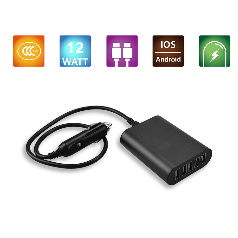 5-Port USB Car Charger 40W Fast Car Charger - Image 2