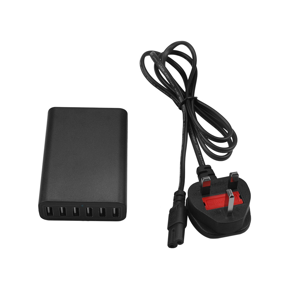 60W 6-Port USB Wall Charger Multi Charger Station - Image 4