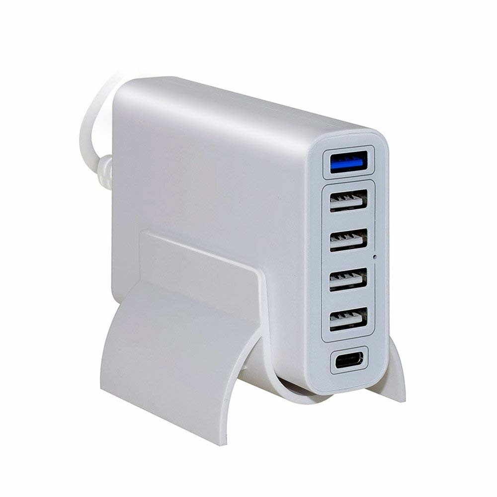 60W 6-port USB PD Type-C 3.0 Wall Charger - Image 5