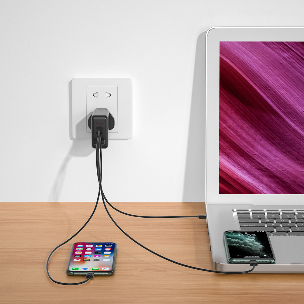 65W High Power 3 Port GaN Wall Charger - Image 7