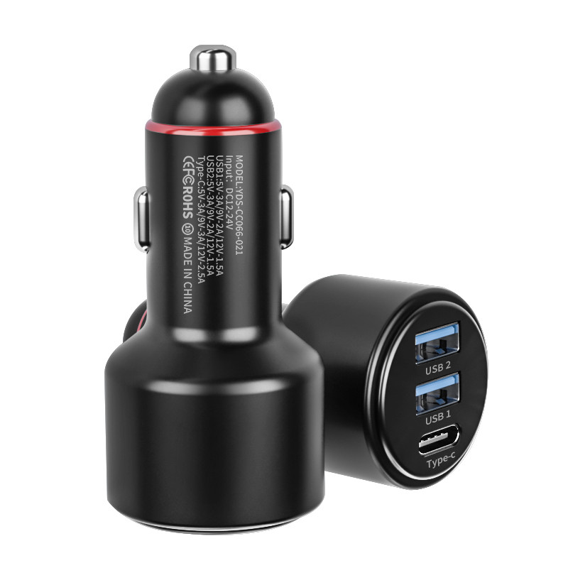 66W 3 Port Usb Portable Fast Car Charger - Image 2