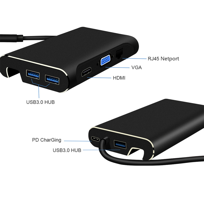 7-IN-1 Type-C USB HUB TO HDMI/3USB3.0/PD/VGA/LAN For Laptop - Image 5