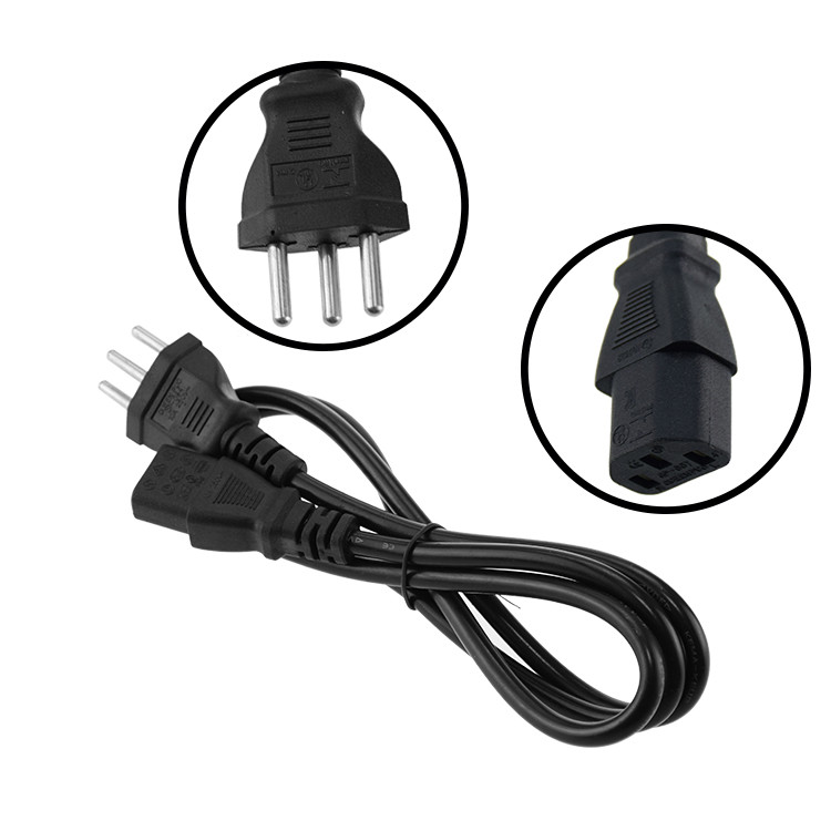 Black Brazil Plug Connector C13 Cord Power Cable - Image 2