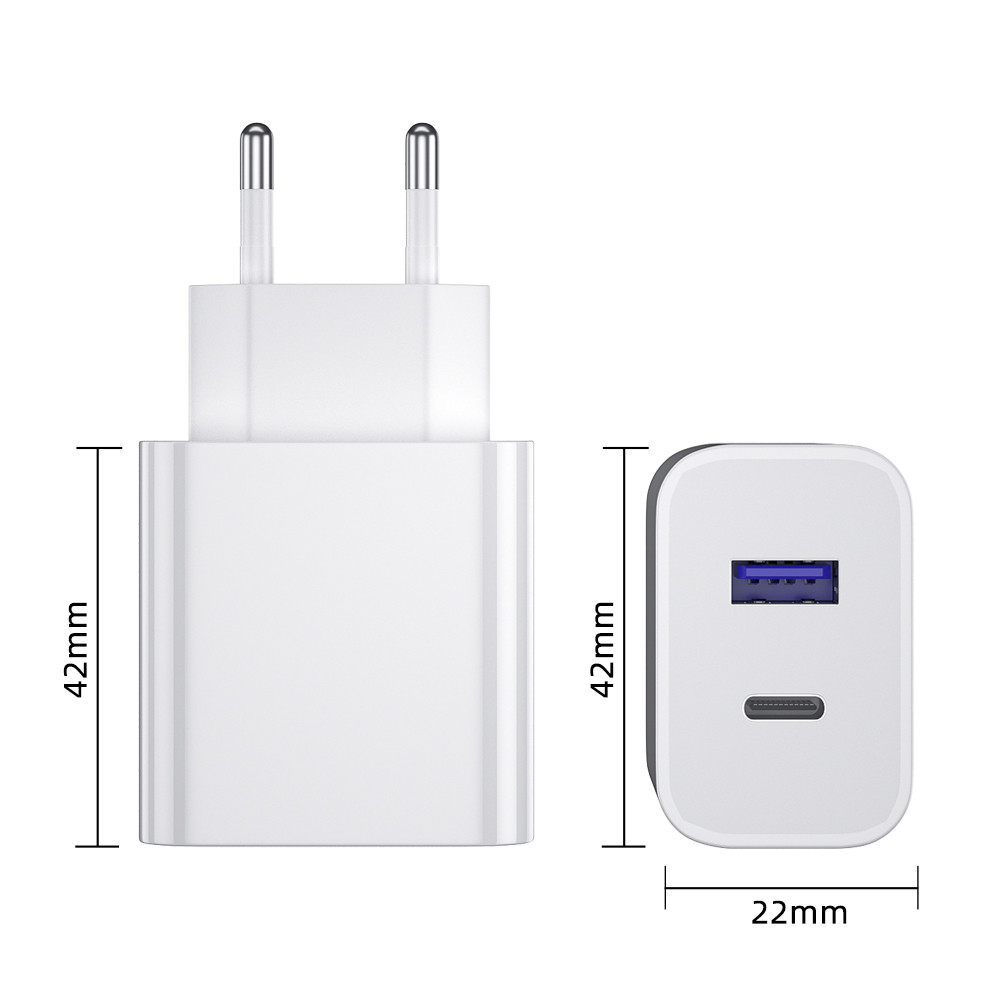 Black White Quick Charger Dual Ports 20W Charger - Image 2
