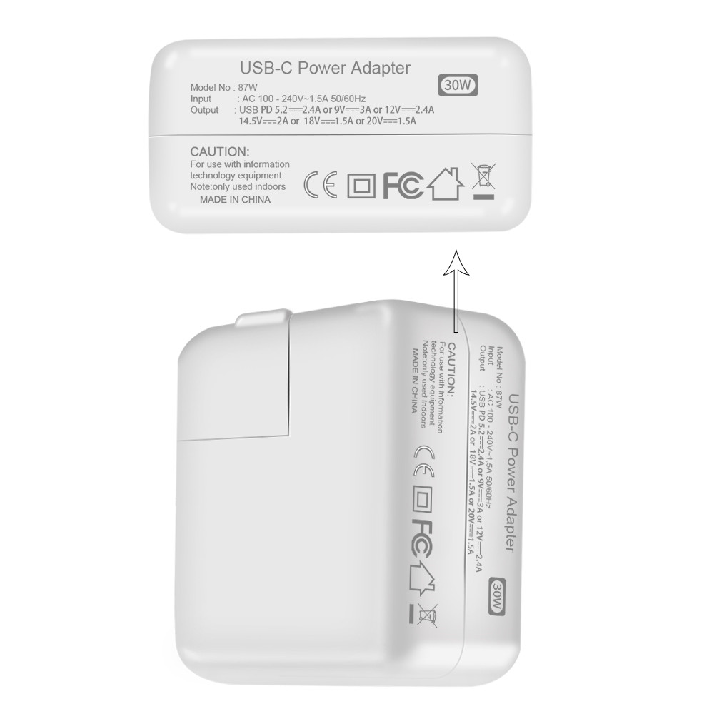 FCC/CE/RoHS Approved 30W Laptop USB-C PD Wall Charger - Image 4