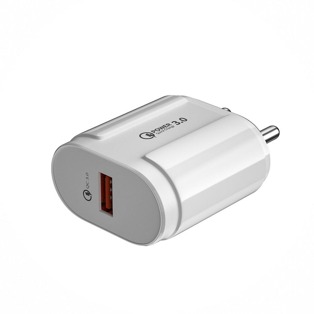 India QC3.0 18W USB Smart Charger adapter white - Image 6