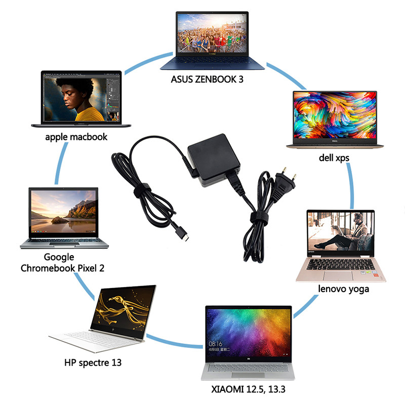 Laptop USB-C Adapter For TOSHIBA 5v3a/9v3a/15v3a/20v2.25a - Image 2