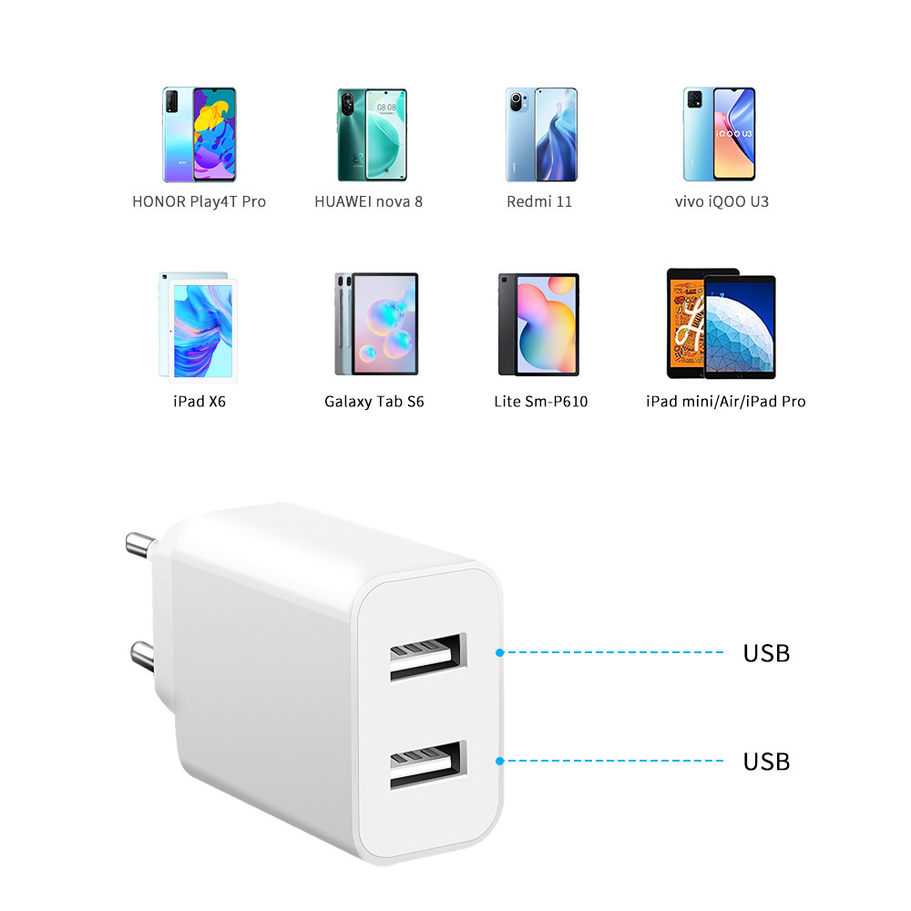 Mobile Charger 5V2.4A Fast Charger 2 Usb Port - Image 4