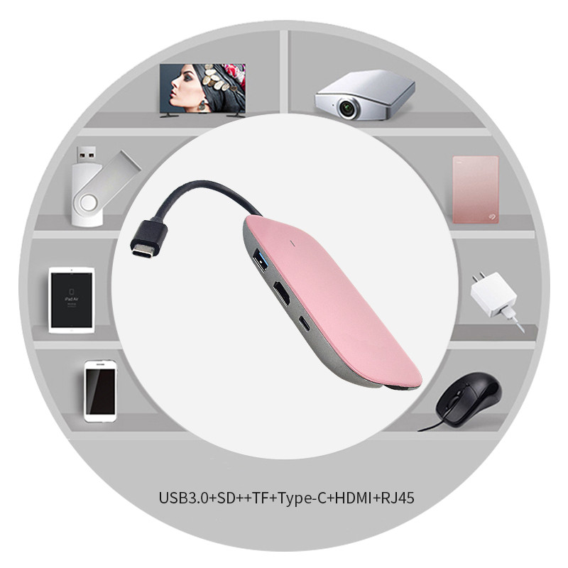 Multifunction Adapter Type-C HUB TO HDMI/SD/TF/USB3.0/PD/LAN - Image 2