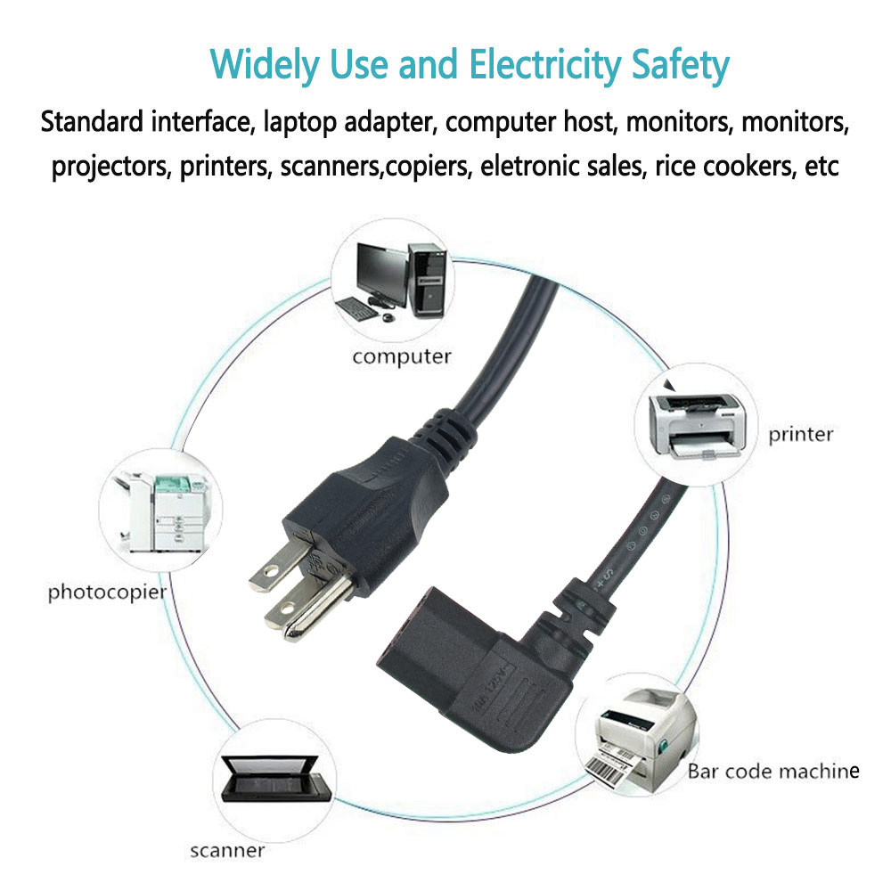 Power Cable For Computer Right Angle - Image 2