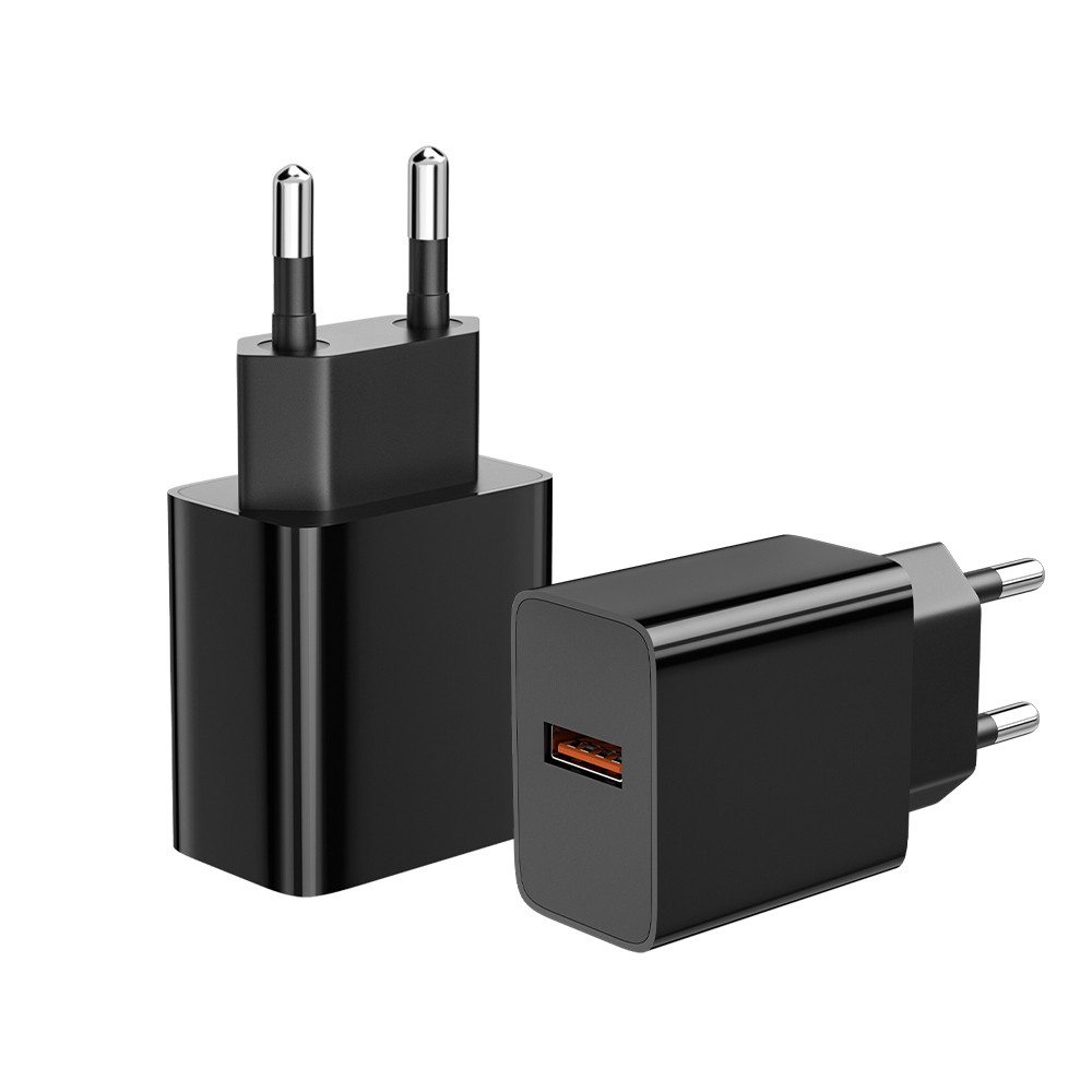 QC3.0 18W USB Wall Charger Black for Cellphone - Image 2