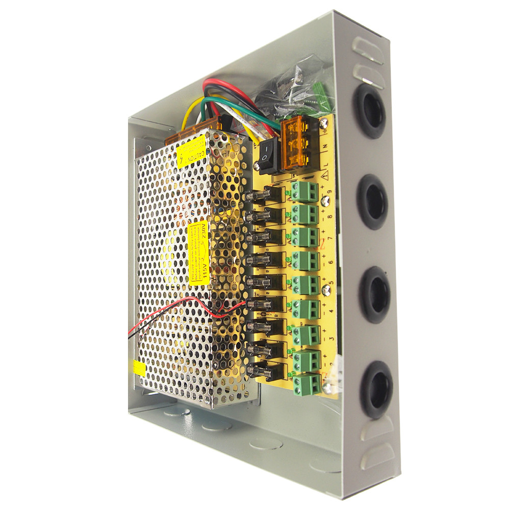 S-120-12 12V 10A 9CH CCTV Power Supply - Image 3
