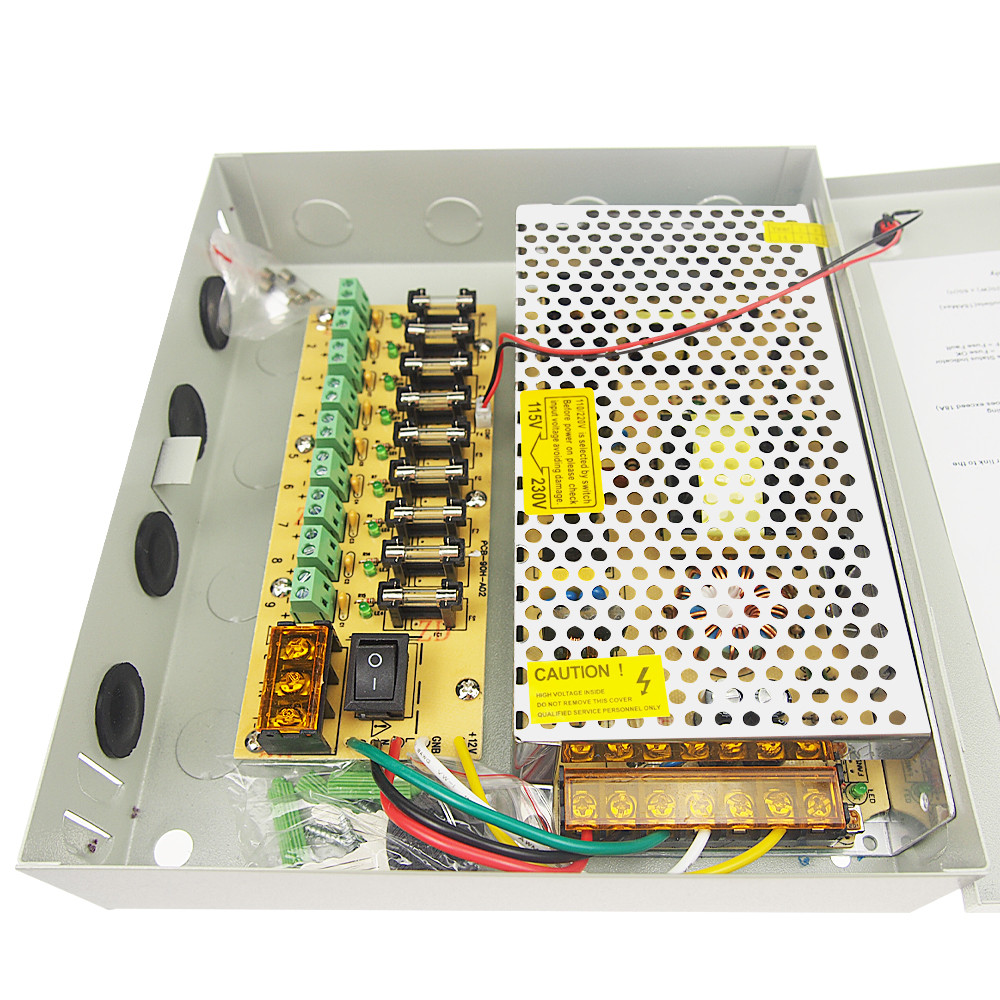 S-120-12 12V 10A 9CH CCTV Power Supply - Image 6