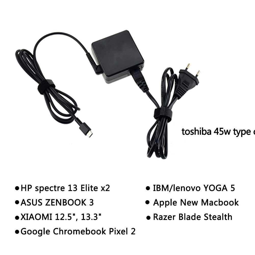 Toshiba USB-C 45W AC Adapter 5V/9V/12V/20V Charger - Image 2
