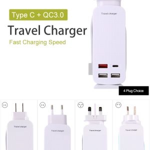 Travel Charger Adapter With US/EU/UK/AU Plug