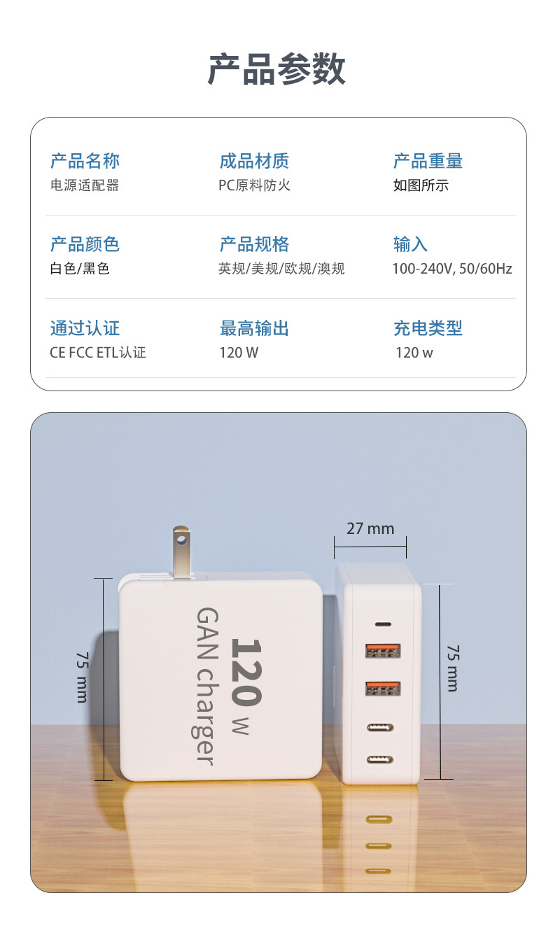 Trending Products 120 GaN Chargers Fast Charging - Image 7
