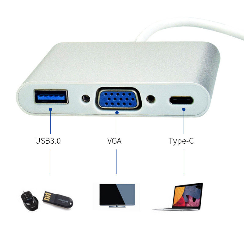 Type C To VGA/PD/USB3.0 USB Charger - Image 5
