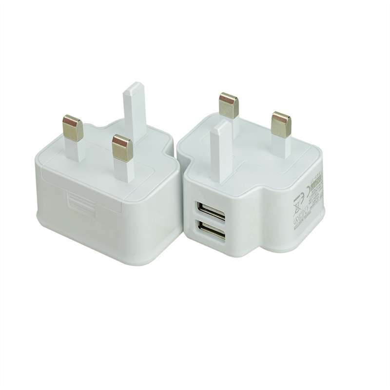 UK 3 Pin 5V2A Double USB Wall Charger - Image 2