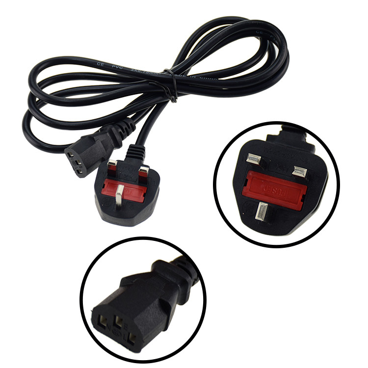 UK Plug With Fuse Cable C13 Power Cord - Image 2