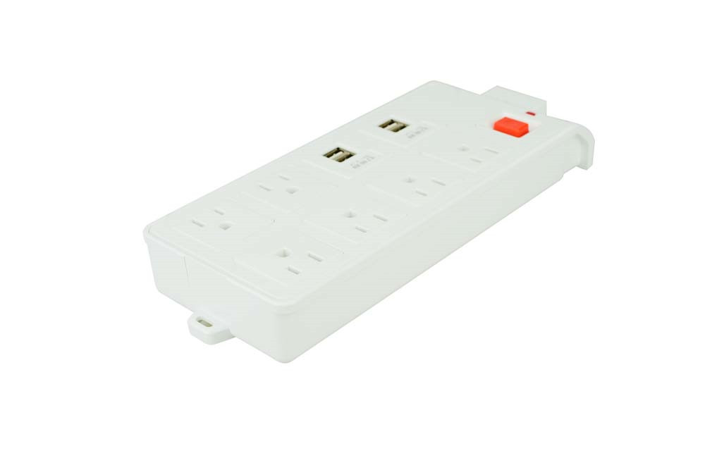 USA 6-gang power strip with 4 usb ports - Image 2