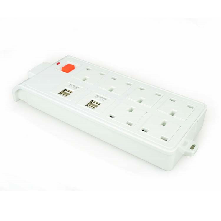 USA 6-gang power strip with 4 usb ports - Image 3