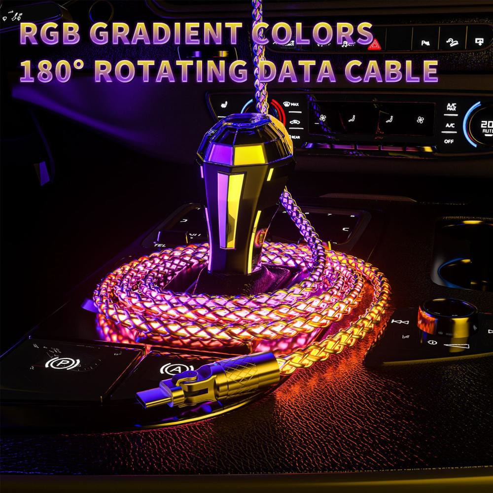 Waterproof RGB blinking Micro/Type-C/Lightening mobile cable - Image 5
