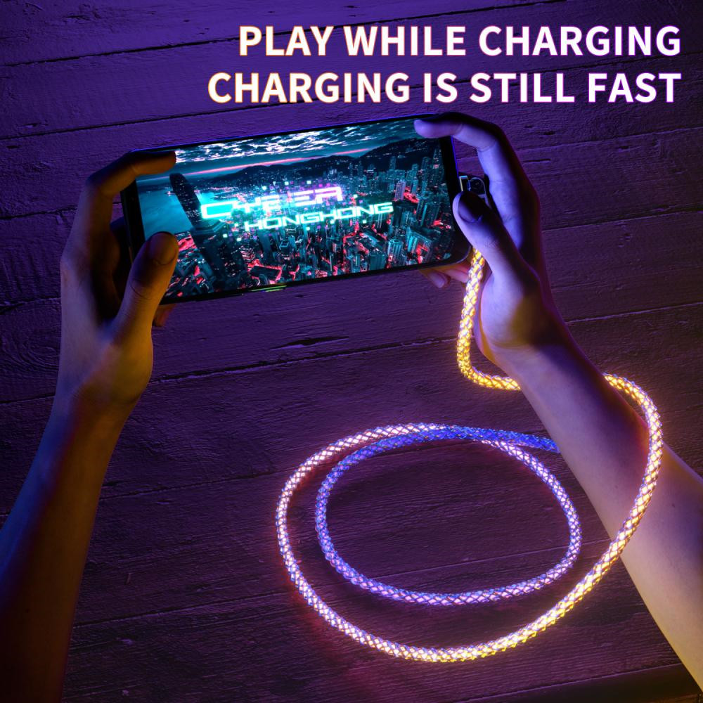 Waterproof RGB blinking Micro/Type-C/Lightening mobile cable - Image 6